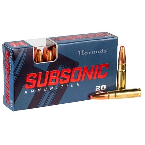 Hornady Subsonic 300 AAC Blackout 190gr Sub-X Rifle Ammo - 20 Rounds ...