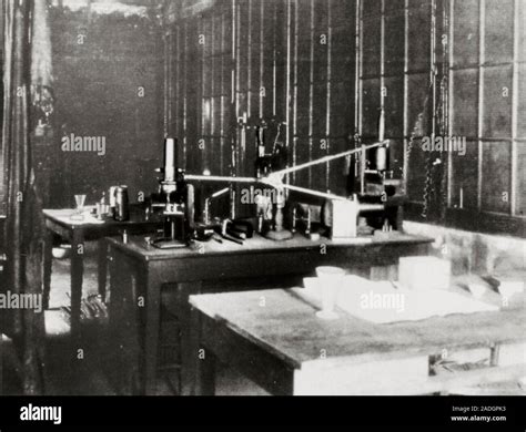 Curie's laboratory. View of the laboratory of Pierre and Marie Curie, where the radioactive ...