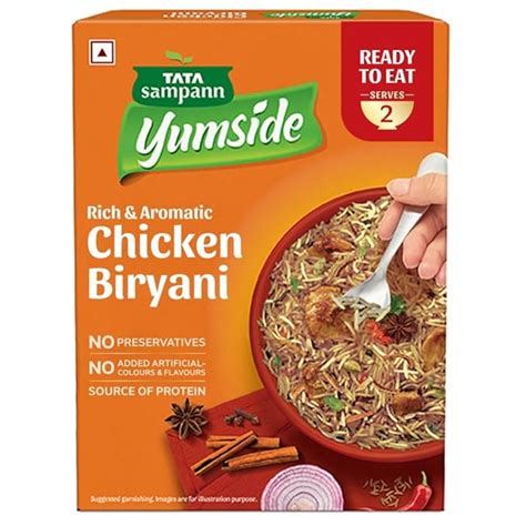 Tata Sampann Yumside Ready to Eat Chicken Biryani, 330g, Instant Food ...