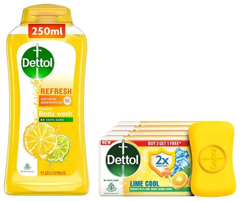 Buy Dettol Lime Cool Bathing Soap Bar with 2X Menthol,75g,Buy 3 Get 1 ...