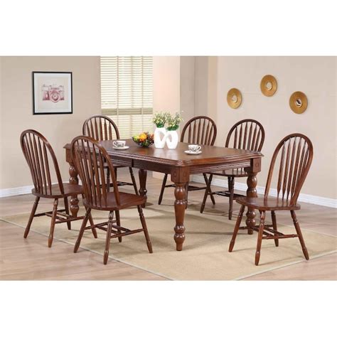 Sunset Trading Andrews Distressed Chestnut Brown Traditional Dining ...