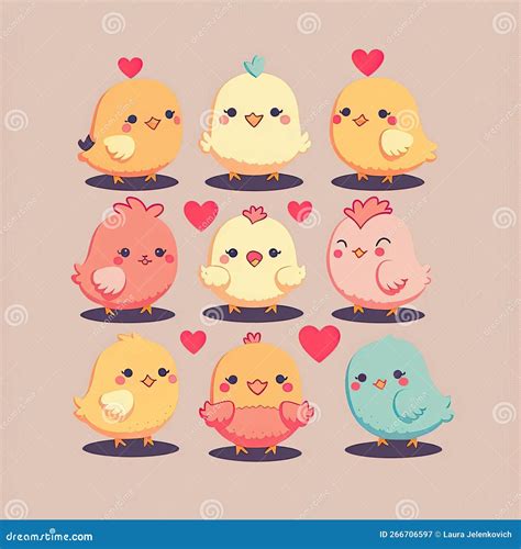 Cute Chibi Chickens Royalty-Free Illustration | CartoonDealer.com ...