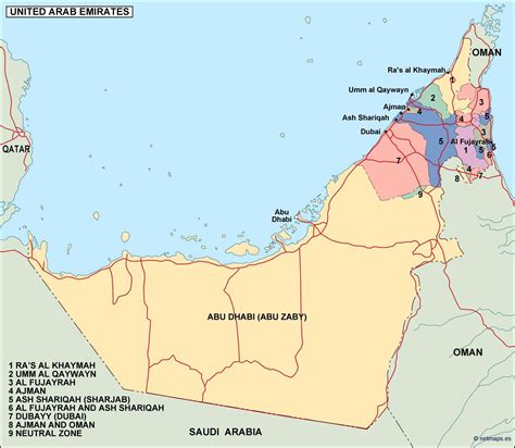 united arab emirates political map | Order and download united arab emirates political map