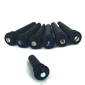 Greententljs 8mm Ebony Guitar Bridge Pins,Ebony End Pin,Endpin,Abanlone ...