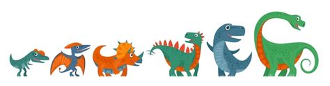 Dinosaurier-Set Vektor bunte flache Ikone isoliert auf weiß | Premium ...