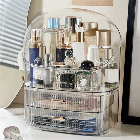 Amazon.com: MEAJIO Makeup Organizer with 2 Drawers and 1 Clear Tray ...