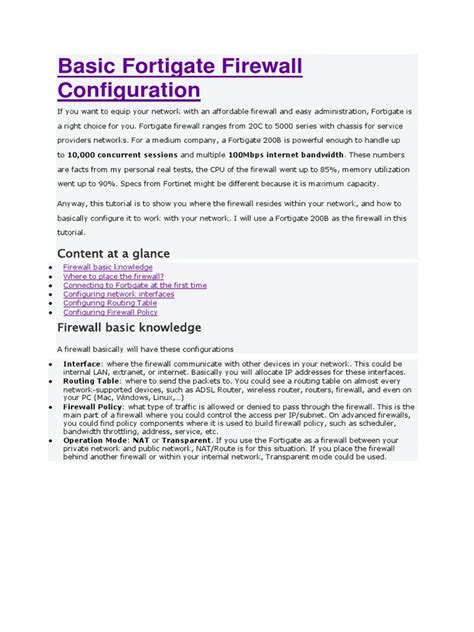 Image result for FortiGate Basic Configuration
