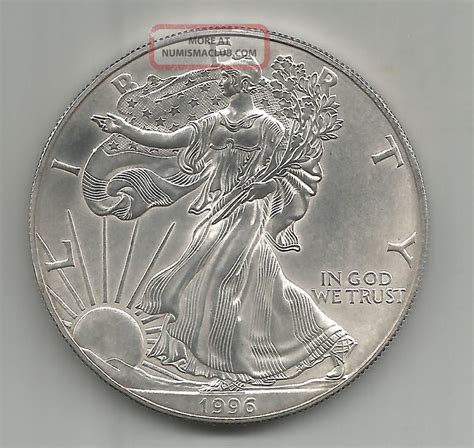 1996 American Silver Eagle (brilliant Uncirculated) Lightly Cleaned