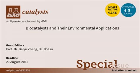 Catalysts | Special Issue : Biocatalysts and Their Environmental ...