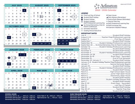 Arlington ISD School District Calendar 25-26 [PDF] - EduCounty
