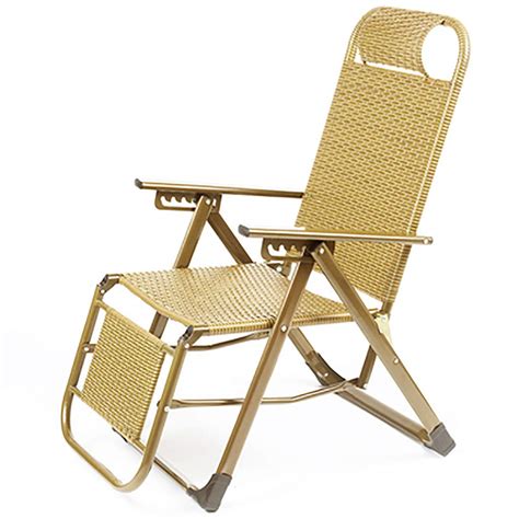 Buy Folding Sun Lounger Wicker Chair, Pull Type Zero Gravity Recliner ...