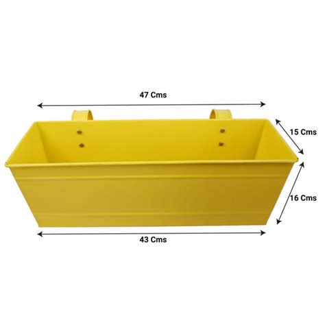 Buy Rectangular Railing Planter -Yellow (18 Inch) Online in India ...