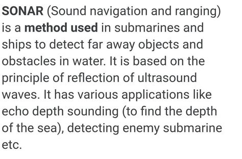 Give an example in which sonar technique is used - Brainly.in