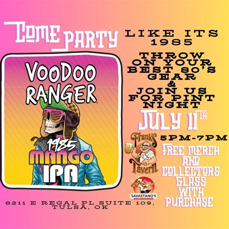 1985 Mango IPA pint night , Frank's Tavern, Bixby, 11 July 2024 | AllEvents