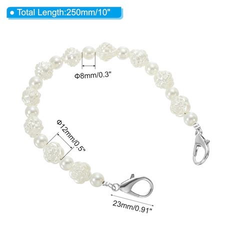 PATIKIL Imitation Pearl Bead Purse Chain Strap 10 Inch Pearl Beaded Bag ...