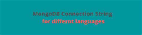 Image result for MongoDB Connection String