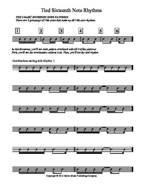 Image result for 16th Note Rhythms