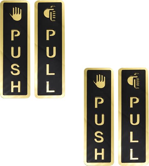 Buzz Cool Acrylic Gold Push Pull Stickers For Glass, Wooden Door | Self ...