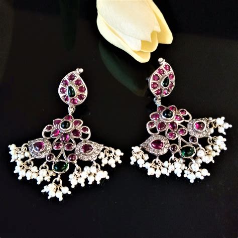 Handmade Pure Silver Oxidized Mango Dangle Earrings – Enumu