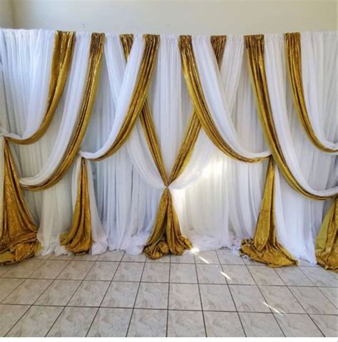 Gold Drape Curtain Decor | Church Interior Design