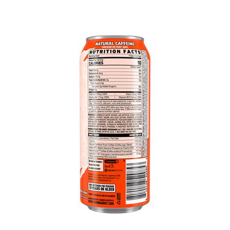 GHOST® - Energy Drink - Peaches - 16 fl oz. (12 Cans) | GNC
