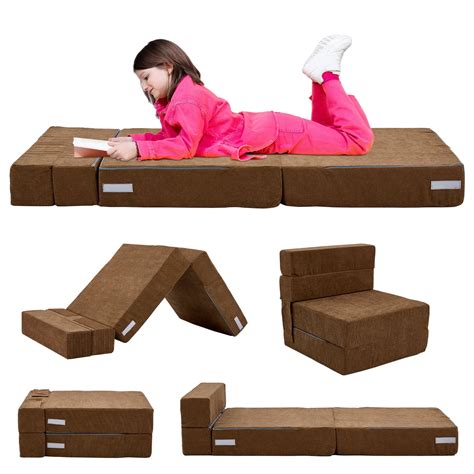 ABORON Folding Sofa Bed Floor Mattress for Kids, Tri Folding Mattress ...