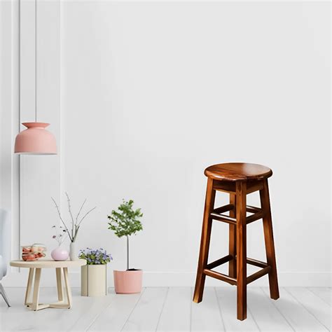 Luxurious 100% Natural Sheesham Wood Premium Walnut Bar Stools ...