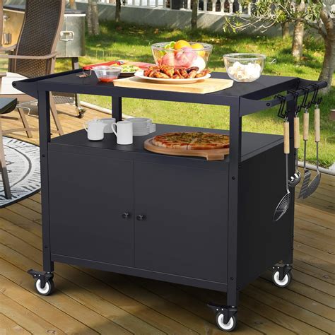 G TALECO GEAR Grill Table with Storage Cabinet, Outdoor Kitchen Island ...