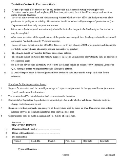 Image result for Deviation Procedure Example