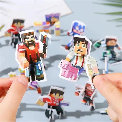 Minecraft Pixelated Cardboard Block Figurines (24 pcs/set)