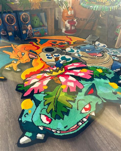 Handmade Charizard, Blastosie , Venusaur Custom Wool rug , Pokemon Han ...