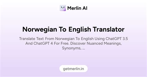 Norwegian to English Translator