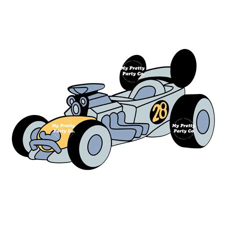 Mickey Blue Roadster Racer PNG, Racing Party Mickey Digital Download ...