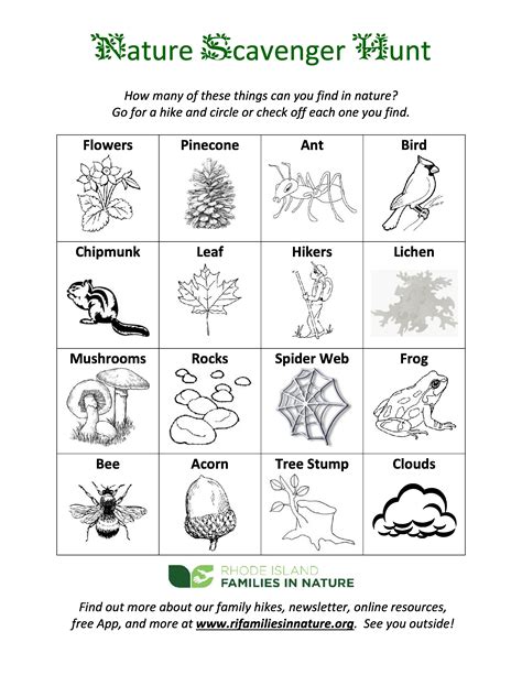 Free printable hiking scavenger hunt, Download Free printable hiking ...