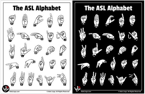 FREE ASL Alphabet Chart - American Sign Language - Able Lingo ASL