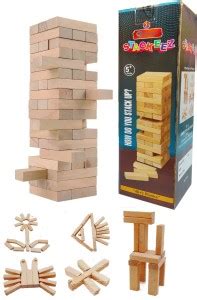 Synlark Wooden 51 Pcs Stacking Tower Block, Challenging Wooden Tumbling ...