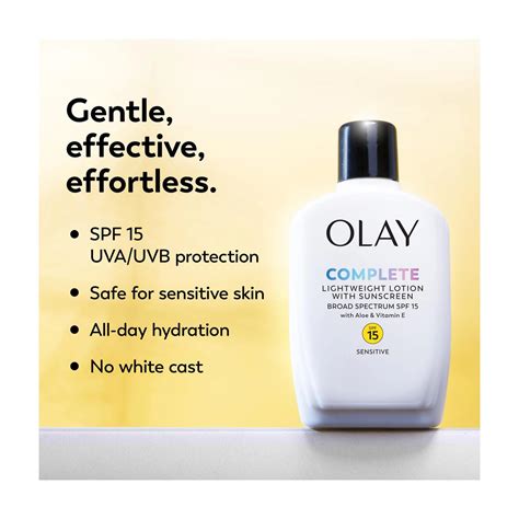 Buy Olay Complete Lotion Moisturizer with SPF 15 Sensitive, 4.0 oz ...