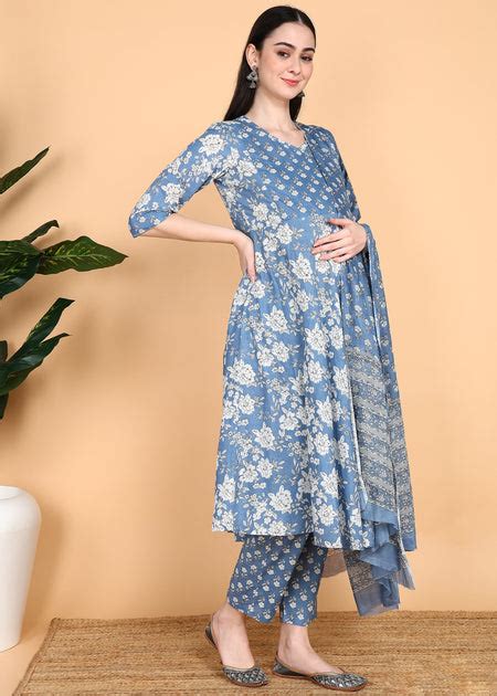 Pure Cotton Maternity Kurta Set with Dupatta | Pure Cotton Maternity S