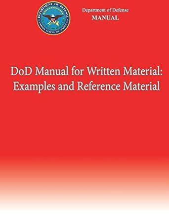 Buy Dod Manual for Written Material: Examples and Reference Material ...