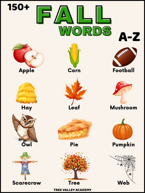 150+ Fall Words from A to Z - Tree Valley Academy