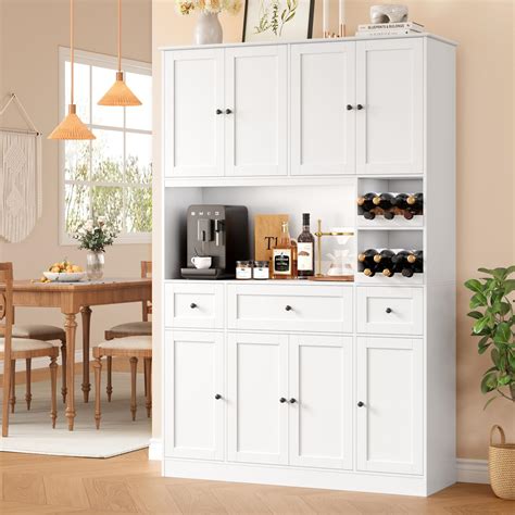 Amazon.com: HITHOS 76" Tall Kitchen Pantry Storage Cabinet, 55“ Wide Kitchen Hutch Cabinet with ...