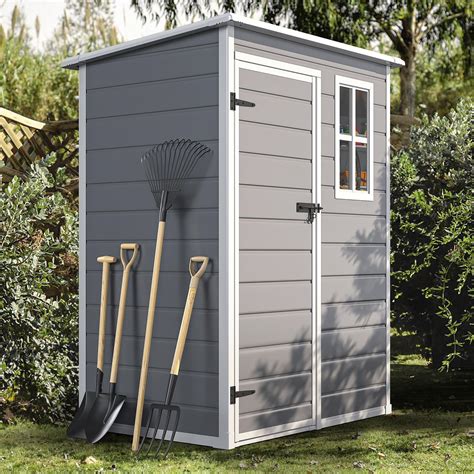 Yitahome | 5x3 ft Gray Resin Outdoor Large Storage Shed with Floor ...