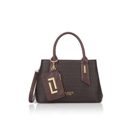 Buy Lavie Luxe Women's Monogram Rumba25 Satchel with Detachable Strap ...