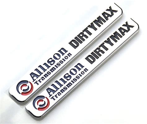 Pair Set Dirtymax Allison Transmission Emblems Badge Sticker ...