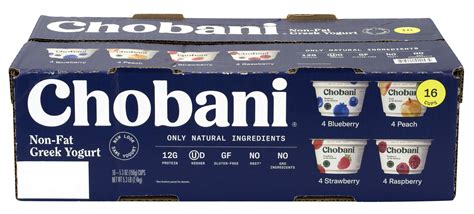 Chobani Greek Yogurt Assorted Variety Pack - 16 Count - Healthy, Non ...