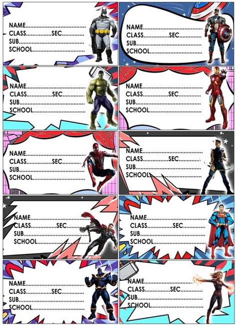 Cosmos Super Heroes Stickers Labels for Books/notebooks Pack of 30 ...