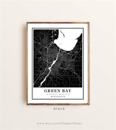 Green Bay Wisconsin Map Green Bay WI Map Green Bay City Map | Etsy
