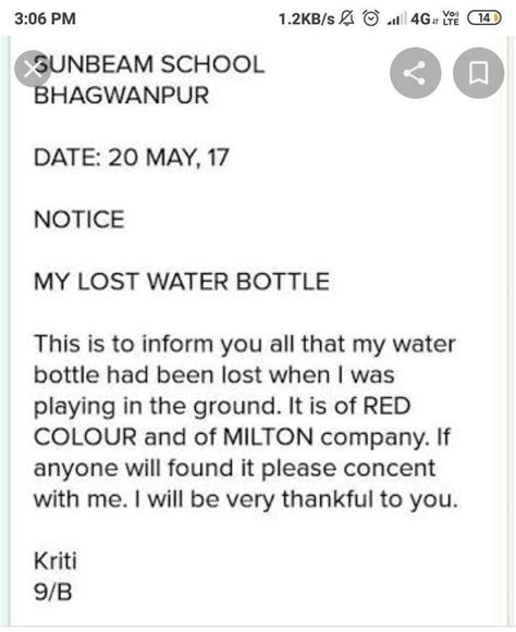 you found a geometry box in the school playground write a notice to ...