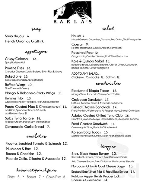 Karla's Restaurant menus in New Hope, Pennsylvania, United States