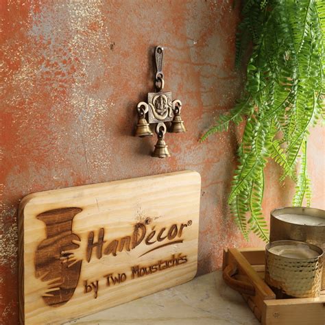 Buy Two Moustaches Brass Om Ganesha Hanging Bells Brass Showpiece ...